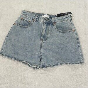 Motel Denim Mom Shorts Womens M Light Wash Jean